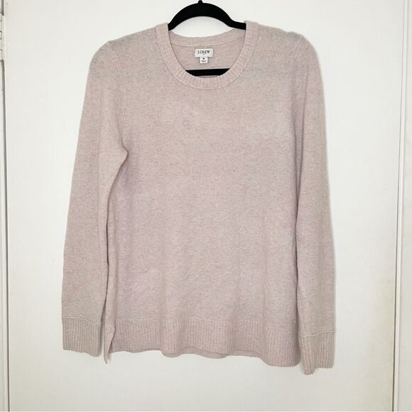 J. Crew wool knit crewneck Sweater womens  M palest pink - Picture 1 of 7